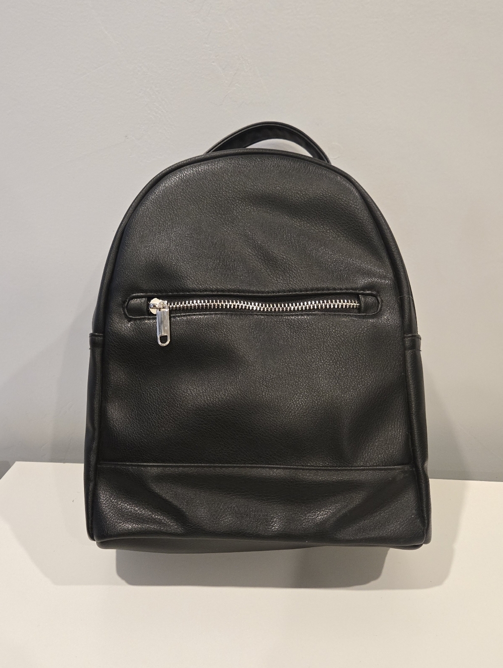 wild fable Black Leather Mini Backpack